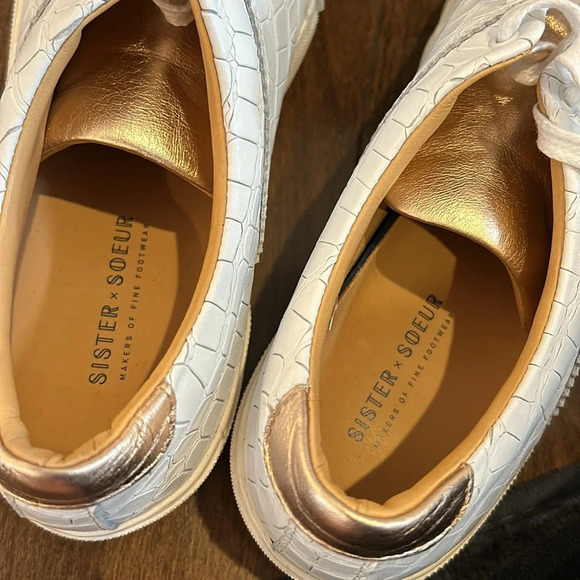 Sister X Soeur Lulu Croc Embossed  Sneaker White - Picture 2 of 6